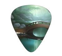 Little Bridge in the East Guitar picks, thin, medium, heavy, 12 pieces, suitable for guitar, bass, electric guitar, ukulele, wear-resistant guitar picks,
