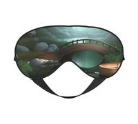 Little Bridge in The East Prints Double-Sided Eye Mask Adjustable Design Light-Blocking and Breathable Suitable for Rest and Travel.