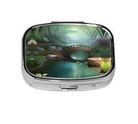 Little Bridge in The East Square mini Pill Box, Travel Pill Box, can be Put into Wallet or Pocket to Store a Variety of Small Items