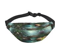 Little Bridge in the East Travel crossbody waist bag, suitable for sports, running, cycling, traveling, fishing boys large waist bag,