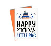 Little Brother Birthday Card from Sister or Brother, Fun Happy Birthday Card for Him JBS110