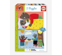 Little Brown Bear 2x20 Puzzles - EDUCA green