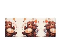 Little Brown Bear Playing Drums Printing Extra Large Mouse Pad 12x31.5in for Office, Gaming, and Learning - Durable, Comfortable, and Environmentally Friendly