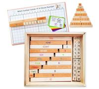 LITTLE BUD KIDS House of Number Buddies Maths Game, a Number Bonds Maths Toy with Number Rods and Addition & Subtraction Flash Cards, Montessori Material for Kids Age 3+