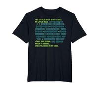 Little Bugs in My Code Coding Programming Software Computer T-Shirt, Men's Big and Tall, Black, 3X Tall