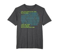 Little Bugs in My Code Coding Programming Software Computer T-Shirt, Men's Big and Tall, Dark Heather Grey, 6X Tall