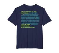 Little Bugs in My Code Coding Programming Software Computer T-Shirt, Men's Big and Tall, Navy Blue, 3X Tall