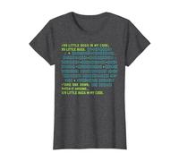 Little Bugs in My Code Coding Programming Software Computer T-Shirt, Women, Dark Heather Grey, XX-Large