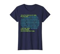 Little Bugs in My Code Coding Programming Software Computer T-Shirt, Women, Navy Blue, XX-Large