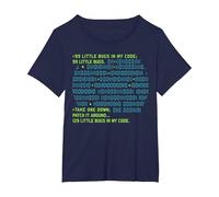 Little Bugs in My Code Coding Programming Software Computer T-Shirt, Women's Plus, Navy Blue, 5X