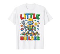 Little Builder Block Robot Construction Child Value Graphic T-Shirt, Men, White, S
