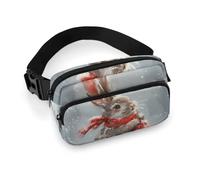 Little Bunny in Winter Fanny Pack for Men Women, Durable Sling Chest Bag with Adjustable Strap & Large Pocket, Small Crossbody Bag for Running, Hiking, Cycling, Travel