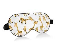 Little Cartoon Giraffe Seamless On Black Eye Masks Cover Blocks Light Sleep Mask Shade Cover Blindfold Relaxing Eyeshade Cover with Adjustable Head Strap for Men Women Kids