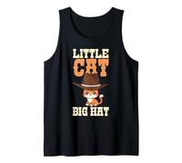 Little Cat Big Hat Cute Cat Design Kids Tank Top