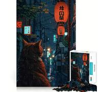 Little Cat in Tokyo Jigsaw Puzzles 1000 Pieces for Teenagers Creative Play Real Thick Real Challenge (38x52cm)