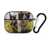 Little Cat on The Grass AirPods Pro 2 Case Cover, Shockproof Hard Shell Protective Case for Women Men, Compatible with Airpod Pro Case 2nd/1st Generation with Keychain-Black