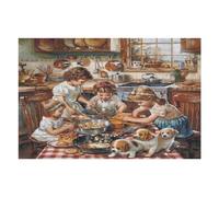 Little Chefs 1000 Piece Jigsaw Puzzle for Adults Sunday Brunch Companion Leisure Time Interlocking Pieces for Food Lovers 1000 PCS