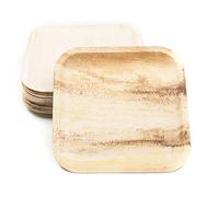 Little Cherry Eco-Friendly Square Palm Leaf Plates | Eco Disposable Plates, Great Alternative to Disposable Bamboo Plates | Biodegradable Compostable Plates for Catering & Events (10 Inch, 25, Count)