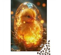 Little Chick Egg Rebirth 1000-Piece Puzzle for Adults, 52x38cm/1000pcs, White Card with A Low-dust Finish; An Evening Activity Away from Screens