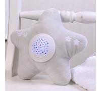 Little Chick London Bed Time Soother Plush Star Projector (Soft Grey, Twinkle Lights)