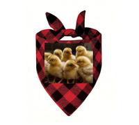 Little Chickens Dog Bandana Plaid Triangle Pets Scarf | Funny Dog Neckwear Washable Triangle Bibs Kerchief Pet Costume Accessories for Small Medium Large Dogs Cats Birthday Gift