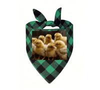 Little Chickens Dog Bandana Plaid Triangle Pets Scarf | Funny Dog Neckwear Washable Triangle Bibs Kerchief Pet Costume Accessories for Small Medium Large Dogs Cats Birthday Gift