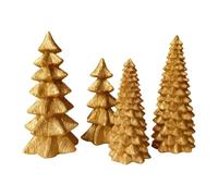 Little Christmas Tree - 4-Piece Lighted Artificial Home Decor,Golden Tabletop Christmas Tree with Lights,for Desk Fireplace Living Room Kitchen Office Dorm Outdoor Winter Party Decorations