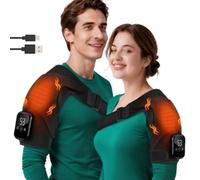 LITTLE CLASSIC Pro Heated Shoulder Massager - Cordless Electric Vibrating Wrap, 3 Heat Settings, LCD Display, Deep Tissue Relief for Men Women, Universal Fit Left & Right Shoulder (Black)