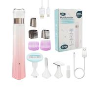 LITTLE CLASSIC USB 4-in-1 Women's Electric Hair Trimmer Set, 4 Attachment Heads for Body, Bikini, Facial & Eyebrow Hair Removal, with 4 Guide Combs & Safety Cap, Compact & Travel Friendly - (Box Set)