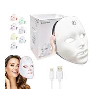 LITTLE CLASSIC USB Rechargeable 7-Colour LED Lightweight Therapy Mask, Infared Light Repair, Anti-Wrinkle, Acne Removal, Skin Rejuvenation, Blemish Repair, Auto Mode, Wireless Design- (BOX SET)