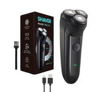LITTLE CLASSIC USB Rechargeable Men's Electric Shaver Portable Razor with 360 Floating Rotary Blade, 600mAh Lithium Battery with 3 Cutter Heads- (Box Set)