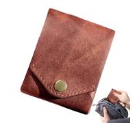 Little Coin Purse Pouch - 9x8x1cm Compact Wallet, PU Leather Billfold, Slim Credit Card Holder | Multifunctional Front Pocket Organizer for Men Women Holding Cash IDs Cards for Daily Commuting