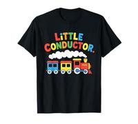 Little Conductor Locomotive Graphic Chugga Train Lover Kids T-Shirt
