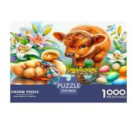 Little Cow And Duckling 1000 Pieces Jigsaw Puzzles for Adults Educational Games Birthday Gifts for Women And Man Challenge High Difficulty 38x26cm/1000pcs