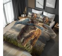 Little Cow Bedding Emperor Duvet Cover Sets Highland Cattle Grass Cute Quilt Cover 3 Piece, Little Cow Room Decor Bedding Set & Gift, Super Soft, Microfibre, With 2 Pillowcases, No Comforter, LS6341