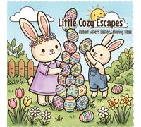 Little Cozy Escapes Rabbit Sisters: Cute Cozy Spring Coloring Pages with Adorable Bunny Sisters and Easter Eggs