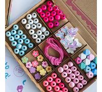 Little Crafty Bees Make Your Own Butterfly Bead Bracelet Craft Kit: DIY Jewellery Making Set for Girls & Kids - Fun Gift Idea
