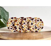 Little Creations Mosaic Coasters Set of 4 | Complete DIY Craft Set Adults | Creative Mosaic Coasters Craft | Versatile Coaster (Sand/Beige)