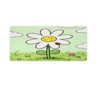 Little Daisy Flower Mouse Pad Large Extended Computer Rectangular Mouse Mat Non-Slip Waterproof Rubber Desk Pad with Multiple Size Options for Office Home Mouse Writing Desk Pad