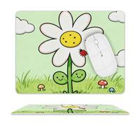 Little Daisy Flower Mouse Pad Non-Slip Mouse Mat Smooth Soft-Touch Desk Pad Ergonomic Desk Mat for Pain Relief, Comfortable Mousepad for Computer, Laptop, Office & Home