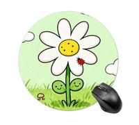 Little Daisy Flower Mouse Pad Round Cute Mouse Mat Gaming Precise Mouse Pad Mat Soft Laptop Desk Pad Keyboard Wrist Rest Mouse Wrist Support for Home Office Gaming Laptop Pc