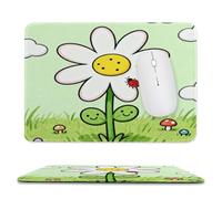 Little Daisy Flower Mouse Pad with Stitched Edge Mousepad Non-Slip Rubber Base Mouse Mat for Laptop Computer 2 Cute Computer Mouse Pads for Office Gaming Home