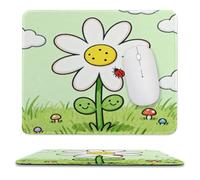 Little Daisy Flower Mouse Pad with Stitched Edge Mousepad Non-Slip Rubber Base Mouse Mat for Laptop Computer 2 Cute Computer Mouse Pads for Office Gaming Home