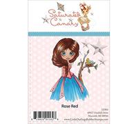 Little Darlings Rubber Rose Saturated Canary Stamp, Red