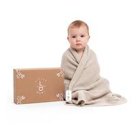 Little Dedi Lttle Dedi 100% Organic Cotton Baby Knitted Blanket with Gift Box - Soft Toddler, Crib, Stroller Blanket - Neutral Swaddle and Receiving Blanket for Newborns, Stone