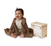Little Dedi Zoe Baby Blanket, 70 x 90 cm, Mocha Meringue - Pram & Pushchair Blanket with Gift Box, 50% Recycled Cotton 50% Polyester, GRS & Oeko-Tex Class 1, Machine Washable