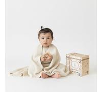 Little Dedi ZOE Baby Blanket Beige - Stroller Blanket & Cuddle Blanket made from 50% Recycled Cotton & 50% Polyester - GRS & OEKO-TEX Class 1 - Soft & Washable - Gift Box