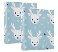Little Deer Faces Blue Binder 3.8 cm Round Rings Notebook Binder with Storage Box 1/2 Piece Various Binder 200 Sheets