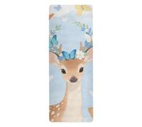Little Deer yoga matt for home gym printed, non slip, hot yoga towel with bag tapete para ejercicio 71x26 inches