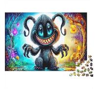 Little Devil 1000 Pieces Recycled Board Jigsaw Puzzles Impossible Super Challenging Adults Teens 12+ Brain Teaser Glowing Dark Fantasy Beast Educational Puzzle 52x38cm/1000pcs